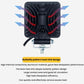 LED work headlight with butterfly-pattern aluminum heat sink and front LED array