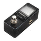 Black mini foot guitar tuner pedal with bright LCD screen and metal knob