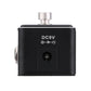 Black tuner pedal back panel with DC9V label and round power input