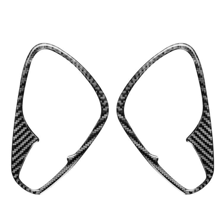 Pair of black carbon-fiber door handle sticker covers for Smart Fortwo