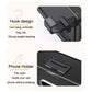 Car seat back storage box pouch with hook design and flip phone holder on top panel