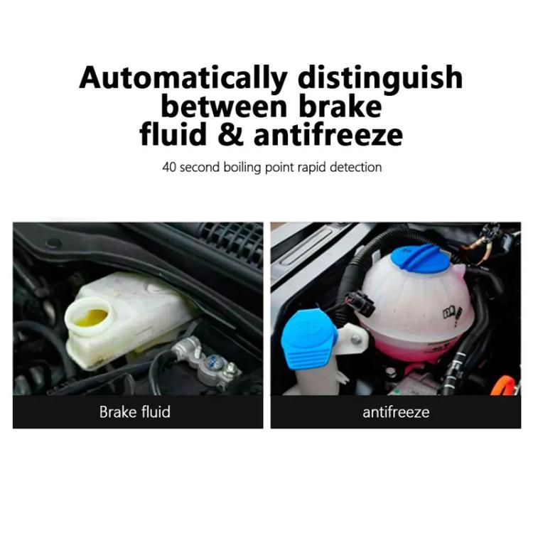 Brake fluid boiling point tester with probes for checking brake fluid and antifreeze