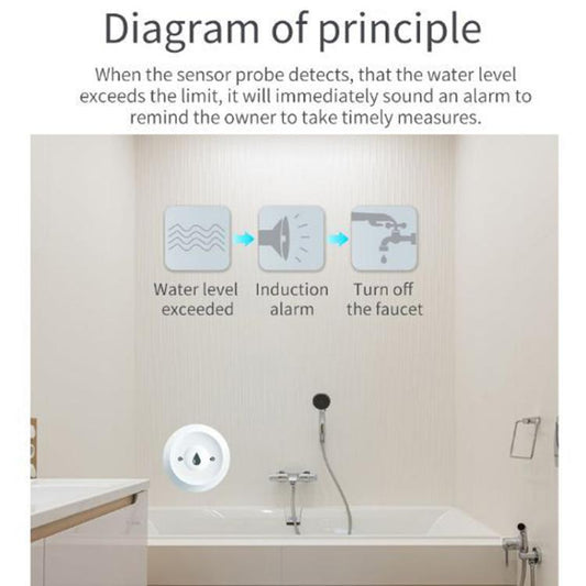 Zigbee Water Leak Detector Sensor, Compatible With Home Assistant, ZG-222Z