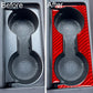 Red carbon-fiber gear shift cup holder trim installed on center console insert
