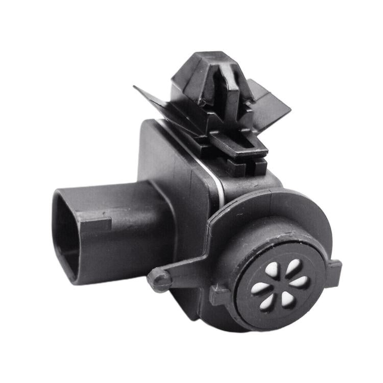 Air quality sensor with electrical connector and mounting tab, black plastic body