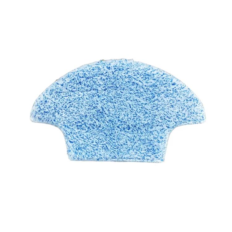 Blue speckled mop pad for robot vacuum, half-dome shape