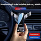 Silver and black compact clip-on car phone holder with vent clamps and cradle