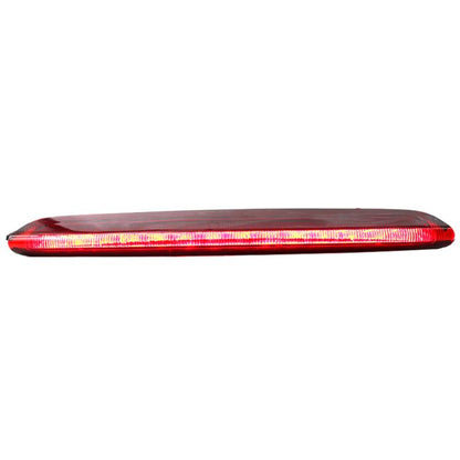 Red LED high mounted third brake light with clear lens on black housing.