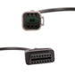 6-pin OBD cable close-up of keyed 6-pin socket and multi-pin diagnostic plug