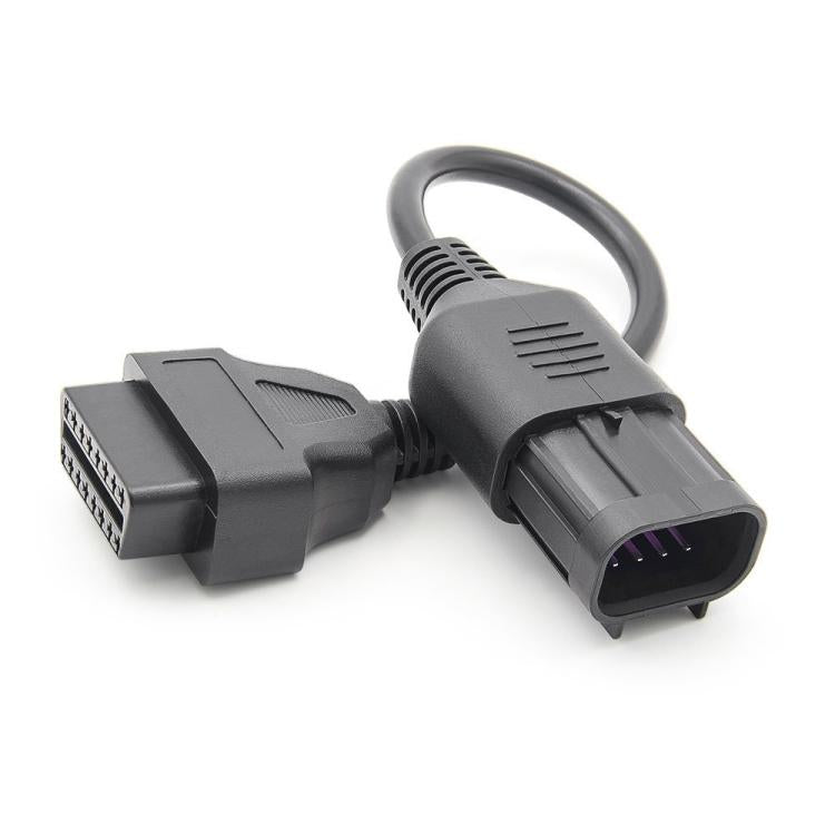 OBD2 8-pin to 16-pin diagnostic cable with keyed plug connectors