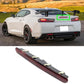High-mount brake light on rear spoiler, red lens bar with black housing