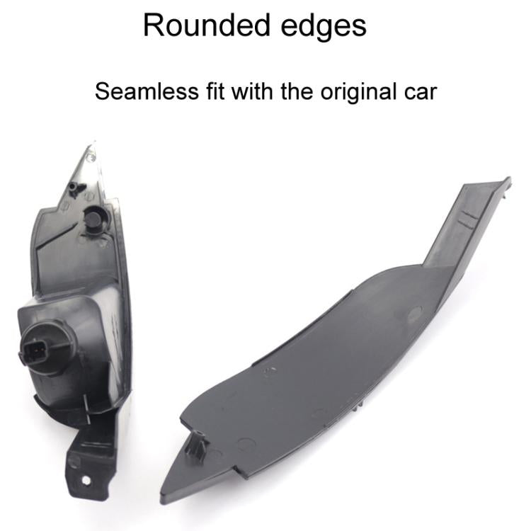 Gray interior cover panels for tail lamp reflector with rounded edges