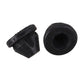 Black rubber hood grommet pieces shown side-by-side, with central openings.