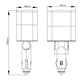 Car cigarette lighter charger size diagram with dual USB port layout and plug base.