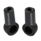 Pair of black convertible push rod bracket caps with top threaded holes