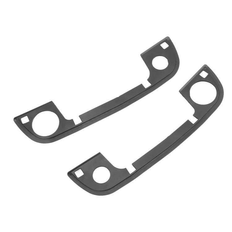 Door handle gasket rubber seal, black curved frame with two circular cutouts