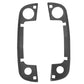 Door handle gasket rubber seal, black rectangular frame with corner tabs and cutouts