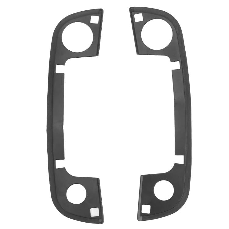 Door handle gasket rubber seal, black rectangular frame with corner tabs and cutouts