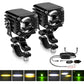 40W Motorcycle Wired Switch Integrated Waterproof Demon Eye Spotlight, Green Light