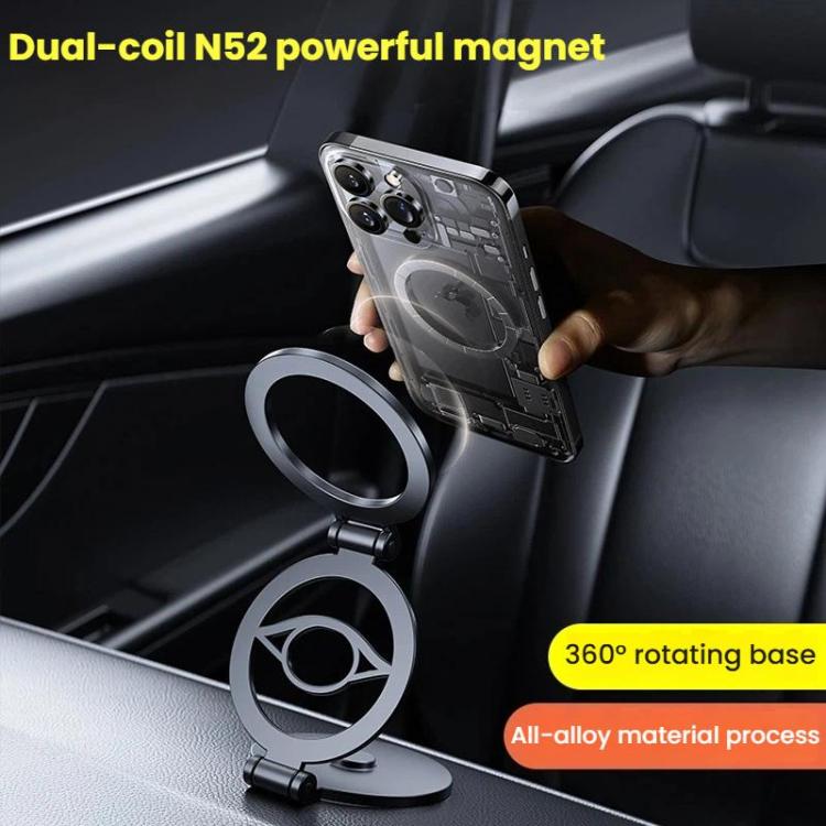 Multi-Functional 360 Degree Rotating 3-Axis Phone Holder Magnetic Car Navigation Foldable Mount, D61