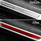 Red carbon-fiber door sill decoration sticker applied along the threshold