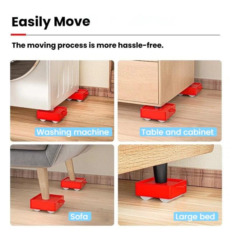 5 In 1 Universal Wheel Heavy Object Moving Tool 350kg Capacity Square Base