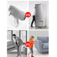 Furniture mover tool under furniture legs in side-by-side comparison panels