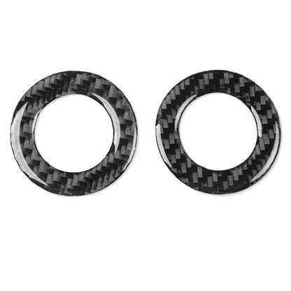 Black carbon-fiber style circular stickers with round cutout for rear reading lights (2-pack)