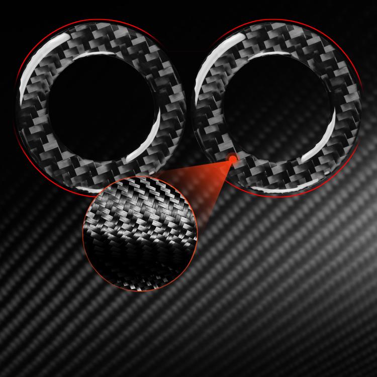 Carbon-fiber style reading light bezel stickers: two black circular rings and one small ring