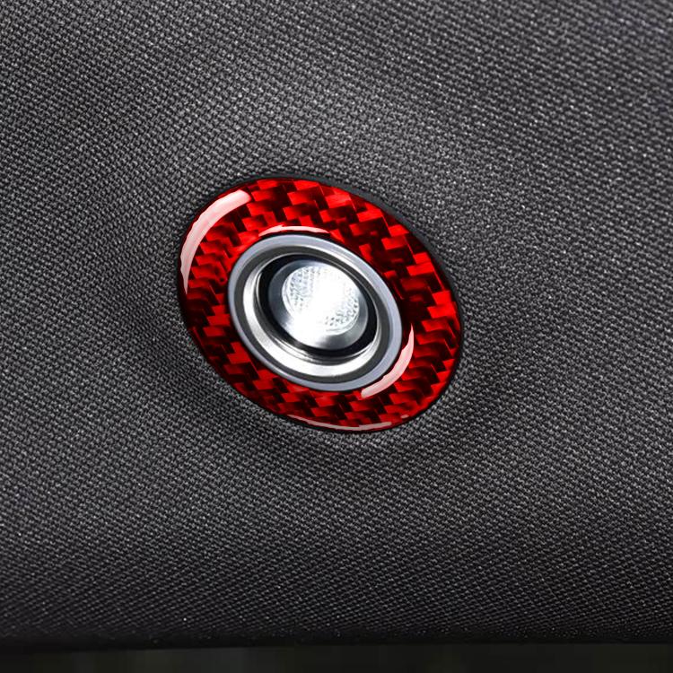 Red carbon-fiber style circular reading light bezel sticker with center lens opening