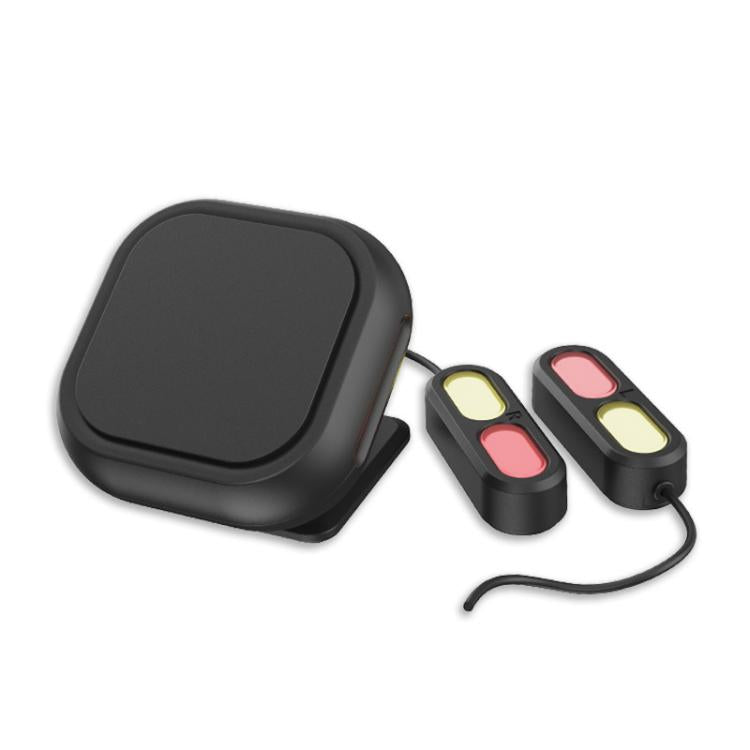 Black radar controller with two connected LED indicator pods for motorcycle blind spot assist.
