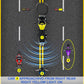 Top view lane assist diagram highlighting radar alert zone for right rear approach.