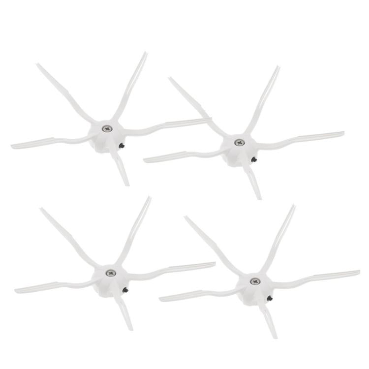 Four white side brushes with pivot arms for robot vacuum replacement