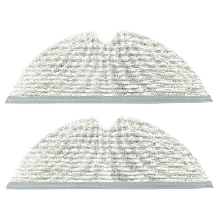 Two gray mop pads with hook-and-loop backing for robot vacuum mopping