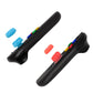 Silicone joystick caps for controller grips: black covers with blue and red spare caps