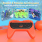 Orange controller grip bracket for Nintendo Switch 2, front view with button area