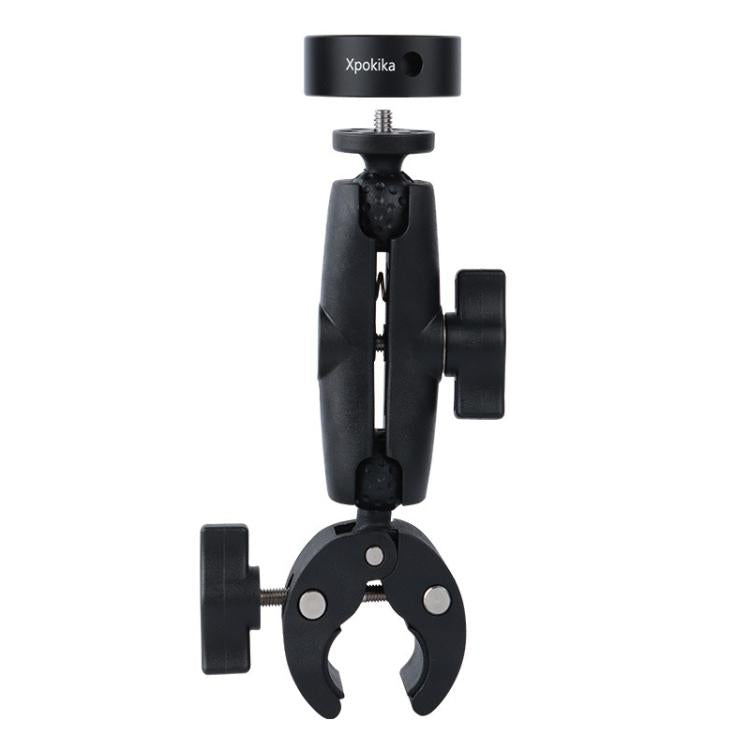 Heavy-duty black clamp bracket adapter with Xpokika label and pivot mount
