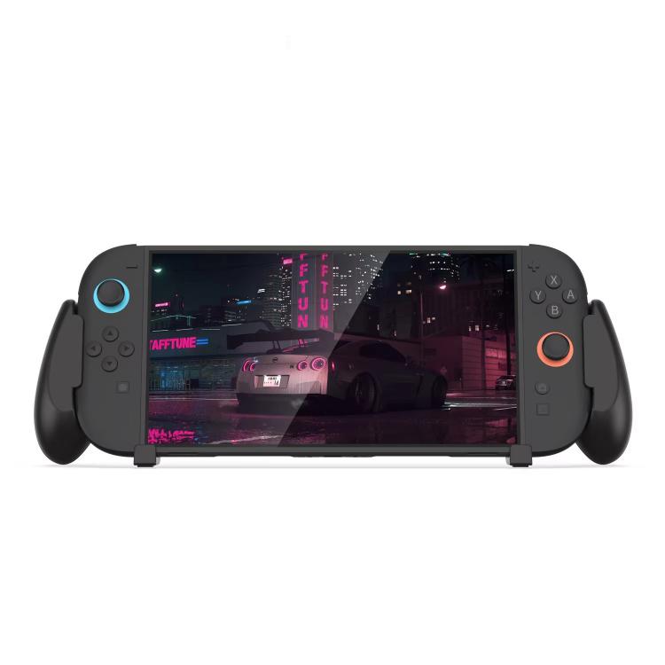 Black ergonomic grip case with front display window and controller buttons