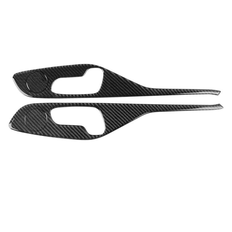 Black carbon-fiber style seat adjustment decorative sticker set, 4-piece