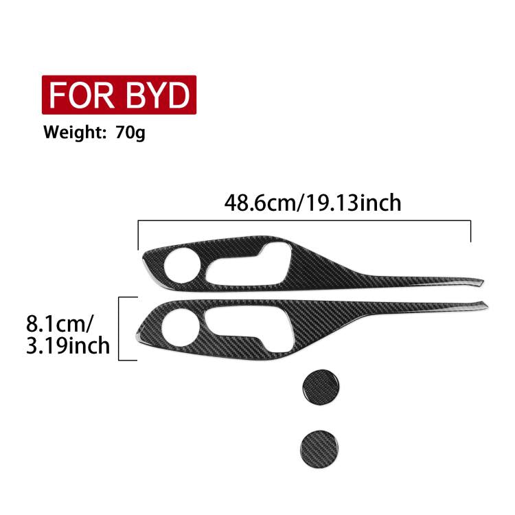 Black carbon-fiber style seat adjustment sticker set with 4 pieces and round tabs