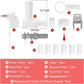 Pasta maker attachment parts set with holder, cutter, food push tool, and cleaning brush