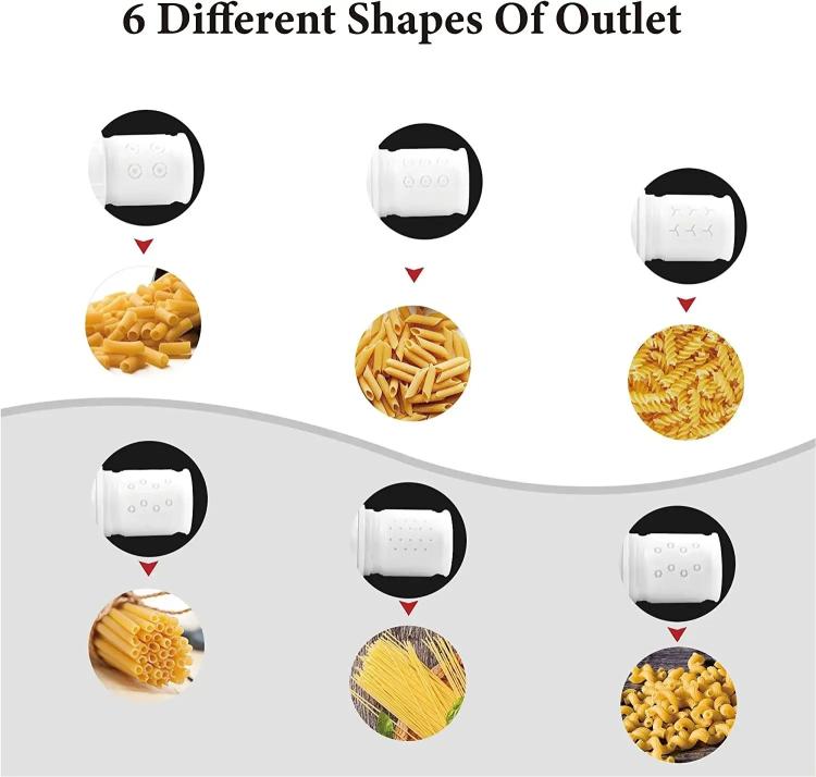Pasta maker outlet die set showing six noodle shapes for stand mixer