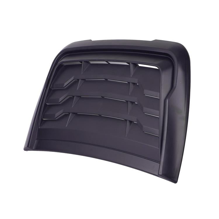 Frosted black hood air intake cover deflector with ribbed grille detail