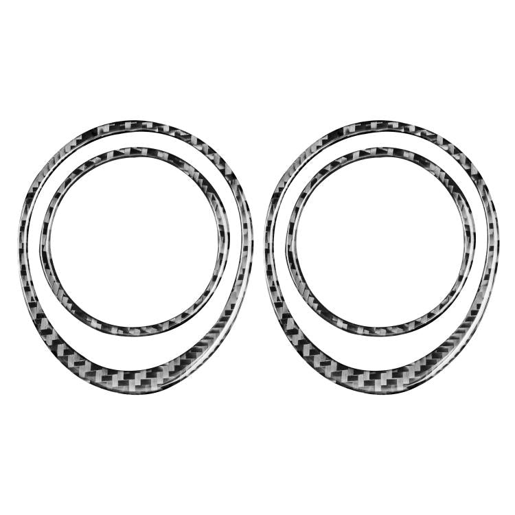 Black carbon-fiber style side air vent ring stickers, 2-pack