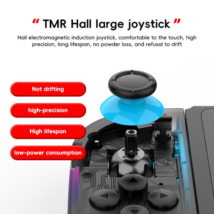 Black TMR hall joystick module with large thumbstick and sensor top