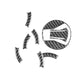 Black carbon-fiber fuel tank cap sticker set with circular center and curved side pieces