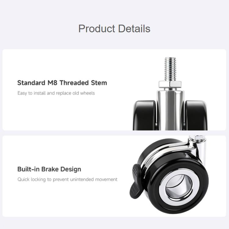 Waveshare For HomeRack 2.5-inch (60mm) Hollow Caster Wheel Kit With Brakes