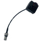 Parking assist camera with long cable and angled rectangular housing, lens detail