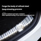 Stainless steel trunk sill guard with silver ribbed finish along the car trunk edge