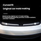 Curved-fit stainless steel trunk sill guard for car opening, silver ribbed surface